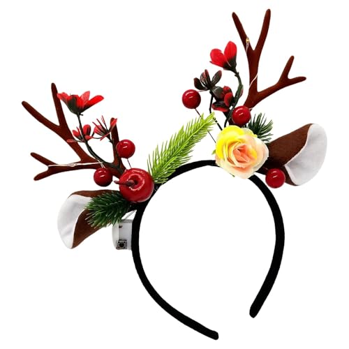 Ruhnjyg Beleuchtetes Weihnachts-Stirnband, rutschfestes Weihnachts-Haarband – Festival-Haarschmuck, Mehrzweck-Stirnbänder zum Sammeln von Ruhnjyg