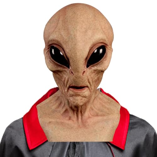 Ruhnjyg Halloween-Alien-Maske, Vollkopfmaske, Halloween, Alien-Kopfbedeckung, Halloween, Alien, Vollgesichtsmaske für Karneval, Kostüm-Tanz von Ruhnjyg