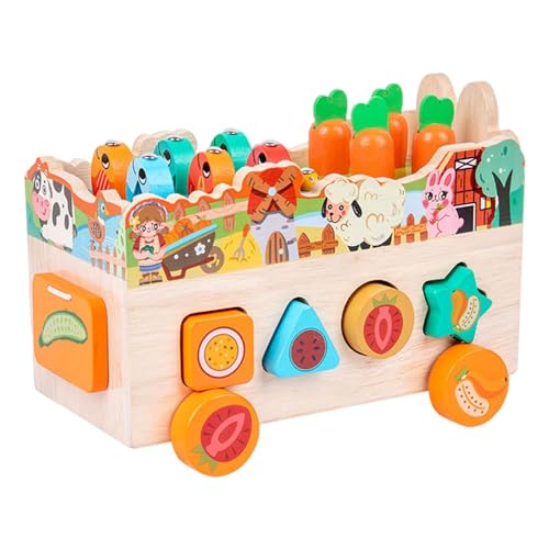 Ruhnjyg Karotten-Formsortierer, Form-Matching-Puzzle | Passendes Sortierspielzeug aus Holz,Lernspielzeug für frühes Lernen, buntes Formsortierspielzeug für den Kindertag von Ruhnjyg