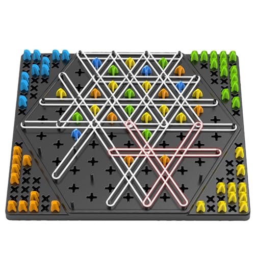Ruhnjyg Ketten Dreieck Spiel, Triggle Brett Spiel, Triggle Spiel Gummibänder, Interaktives Ketten Dreieck Spiel, Peg Kettendreieck Schachspiel zur Verbesserung, des Strategischen von Ruhnjyg