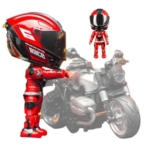Ruhnjyg Motorrad-Actionfigur, Motorrad-Spielzeug verwandeln,Motorradmodell-verwandelnde Puppe | 3D-Q-Version-Sammelfiguren, Motorradfahrer-Transformationsspielzeug mit beweglichen Gelenken von Ruhnjyg