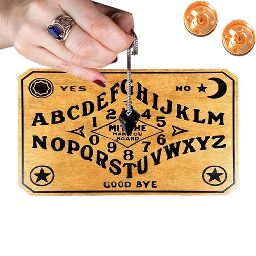Wahrsagetafel, Wahrsagungstafel mit Pendel,Metaphysische Botschaft Ouija Boards | Metaphysische Nachricht Ouija, Hexen-Holzbrett, tragbares sprechendes Geisterbrett, lustiges metaphysisches Werkzeug f von Ruhnjyg