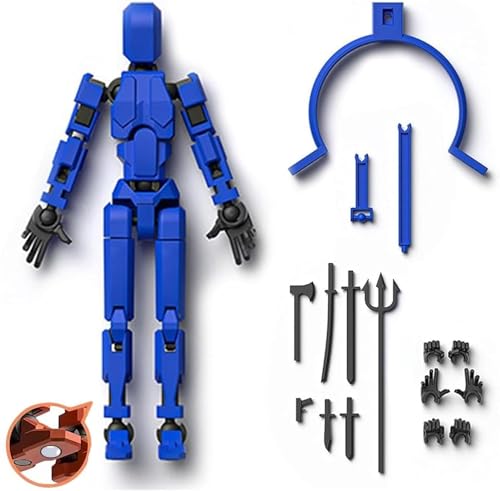 New T13 Action Figur, Actionfigur Titan 13, fertig zusammengebaut 13 cm, Dummy 13 Figur, Actionfiguren für Kinder, Sammler, Bürodekorationen (Blau Schwarz) von RuiDay