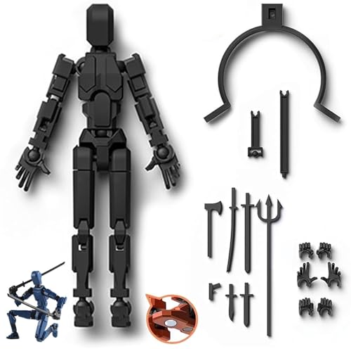 New T13 Action Figur, Actionfigur Titan 13, fertig zusammengebaut 13 cm, Dummy 13 Figur, Actionfiguren für Kinder, Sammler, Bürodekorationen (schwarz) von RuiDay