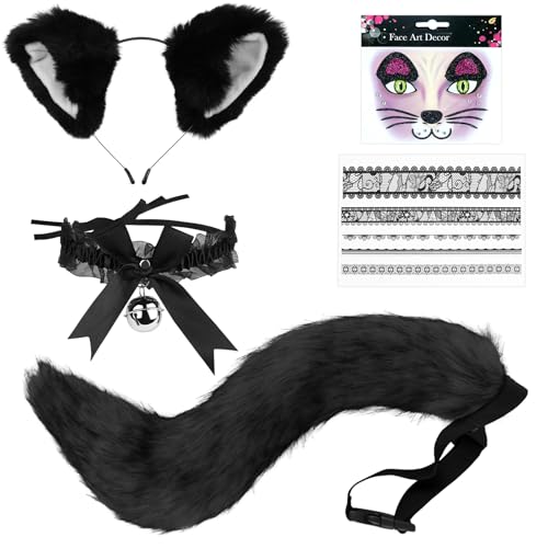 Ruikdly katzenkostüm, katzenkostüm kinder, katzenschwanz kostüm, katzenohren, kostüm damen, cosplay damen, black panther kostüm kinder, katzenschwanz, katzen kostüme, therian tail, katzenohren haarre von Ruikdly