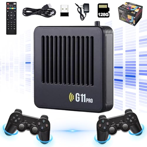 G11 Pro Konsole, Retro Konsole G11 Pro, G11 Pro Game Box Konsole, 4k, Retro Wave G11 Pro, Tv-Spielekonsolen, Plug and Play, Archivable, with 2 Wireless Dual Controllers (128GB) von Ruileyou