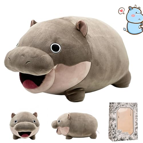 Ruileyou Moo Deng Plüsch, Moo Deng Plüschtiere, Moo Deng Kuscheltiere als Heimdeko, Moo Deng Nilpferd Plüsch, Moo Deng Nilpferd Plüschtiere, weiches Plüschtier für Kinderfans (Hippo) von Ruileyou