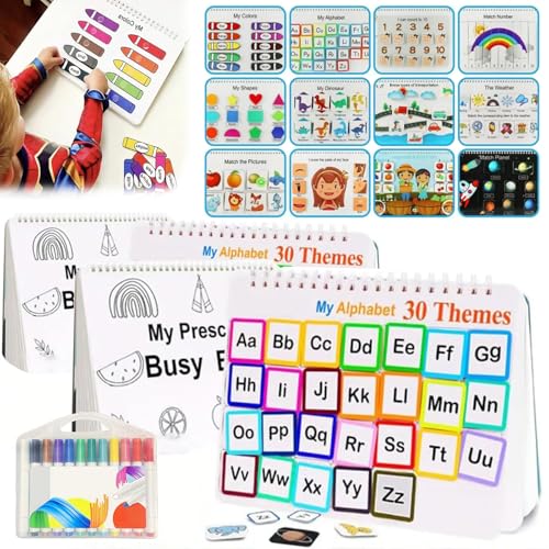 Ruileyou My Preschool Busy Book, Education Workbook Activity Binder, Preschool Busy Book, My Busy Preschool Book, Autism Learning Materials and Tracing Coloring Book (2 Sets) von Ruileyou