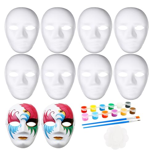 Weißes Papier Maske, Katzenmasken Zum Bemalen Kinder, 10 Stück -Katzenform, Bemalbare Blanko-Masken - Halbe Gesichtsbedeckung, Cosplay-Requisiten Für Halloween-Karnevalskostüm-Partygeschenke von Ruilonghai