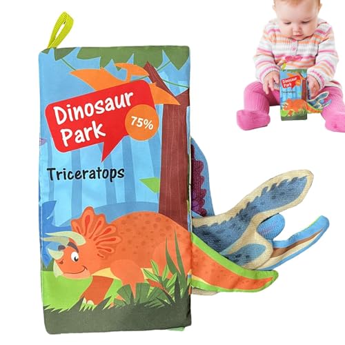 Ruilonghai Baby-Stoffbücher, weiches Babybuch, 3D-Tiere, Schwänze, sensorische Bücher, Weiche Stoffbücher, interaktives sensorisches Touch-Spielzeug, sensorisches Aktivitätsspiel für den Heimschul- von Ruilonghai