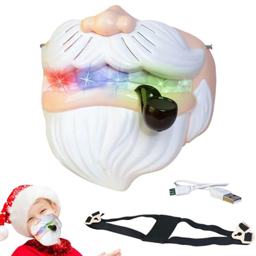 Ruilonghai Cosplay Gesichtsbedeckung, Voice Changer Spielzeug - Weihnachtsmann Cosplay Maske - LED-Cosplay-Gesichtsabdeckung, Sprachwechsel-Halbgesichtsabdeckung mit bunten Lichtern für Kinder und von Ruilonghai