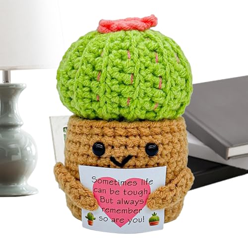 Ruilonghai Häkelpflanze Topfpuppe, Motivierende Häkelkaktus Deko, Weiches Garn Strick Deko Mit Karte Für Schreibtisch Wohnzimmer Esstisch Nächte Ruilonghai Häkelpflanze Topfpuppe, Motivierende Häkelkaktus Deko, Weiches Garn Strick Deko Mit Karte Für Schreibtisch Wohnzimmer Esstisch Nächte von Ruilonghai