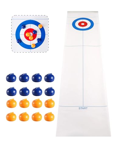 Curling Table-top Spiel-Set - Familienspiel Eisstockschießen Brettspiel - Bowling auf EIS Tischspiel Reisespiel für Kinder und Erwachsene, Brettspiele von Ruimooto