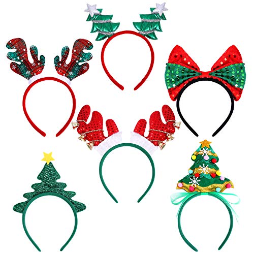 Ruisita 6er-Pack bunte Weihnachts-Stirnbänder Xmas Party Kostüm Stirnbänder Weihnachts Haarreif für Weihnachts-Party Zubehör von Ruisita