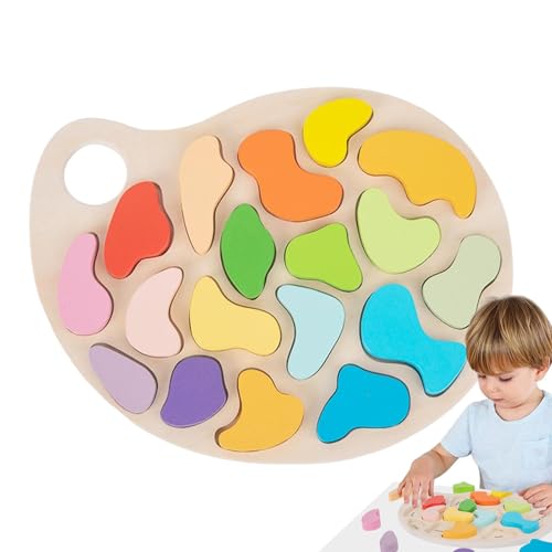 Rukjmqi Farbsortierpalette aus Holz, Farbformsortierpalette, Passende Holzspielzeug Kleinkinder, Interaktives Frühlernspielzeug für und Mädchen für Schlafzimmer, Auto von Rukjmqi