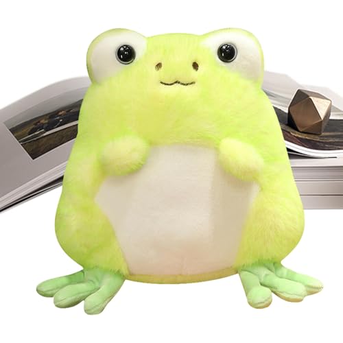 Rukjmqi Frosch Stofftier Plüsch,Plüschfrosch für Kinder - Gefülltes Cartoon-Frosch-Wurfkissen-Spielzeug,Kuscheltier in Froschform für Spielzimmer, Couch, Schlafzimmer, Kinderzimmer, Wohnzimmer von Rukjmqi