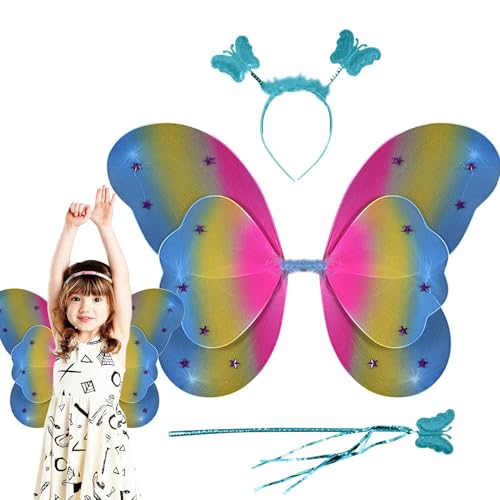 Rukjmqi Kinder Feenflügel | Haarreifen mit Schmetterlingsstab - Kostümzubehör Feenflügel Haarreif Für Kinder Karneval Verkleidung Cosplay Rukjmqi Kinder Feenflügel | Haarreifen mit Schmetterlingsstab - Kostümzubehör Feenflügel Haarreif Für Kinder Karneval Verkleidung Cosplay von Rukjmqi