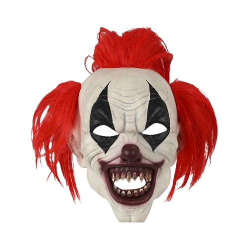 Rukjmqi Schaurige Kopfhaube - Gruselige Halloween Kostüme mit roter Perücke - Kostümzubehör für Weihnachtsfeste, Spielevents, Aufführungen, Familientreffen und Rukjmqi Schaurige Kopfhaube - Gruselige Halloween Kostüme mit roter Perücke - Kostümzubehör für Weihnachtsfeste, Spielevents, Aufführungen, Familientreffen und von Rukjmqi