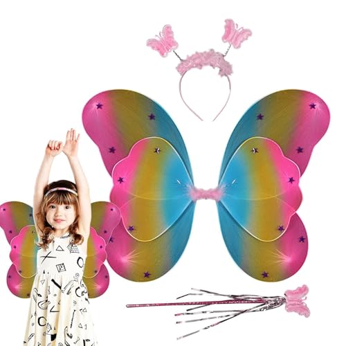 Rukjmqi Schmetterlingsflügel | Haarreifen mit Schmetterlingsstab | Kostümzubehör Feenflügel Haarreif Für Kinder Karneval Verkleidung Cosplay Rukjmqi Schmetterlingsflügel | Haarreifen mit Schmetterlingsstab | Kostümzubehör Feenflügel Haarreif Für Kinder Karneval Verkleidung Cosplay von Rukjmqi