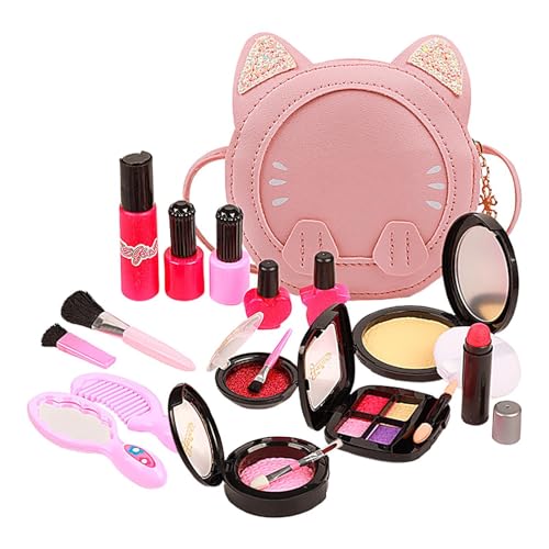 Rukjmqi Spielen Sie Make-up-Set, Spielzeug-Kosmetik-Set für Kinder - Stellen Sie Sich vor, Cartoon-Make-up-Spielzeug | Make-up-Set für Mädchen mit Lidschatten, Lippenstift, Nagellack, von Rukjmqi