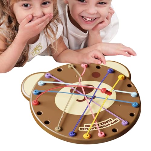 Rukjmqi String-Puzzle-Spiel, Seil-Puzzle entwirren | Spielzeug zum Sortieren von Seilknoten in Bärenform - Interaktives Denksportspiel, pädagogisches Sortierseilknoten-Puzzle für Erwachsene/Kinder von Rukjmqi