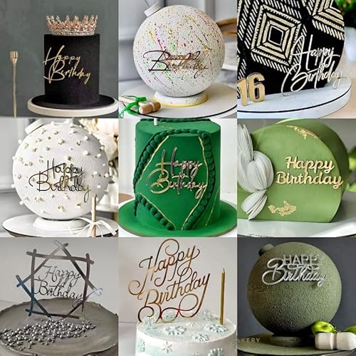 Happy Birthday Cake Topper Gold Tortendeko Kuchendeko Tortenaufsatz Geburtstag Cake Topper Geburtstag Kuchen Deko für Mädchen Jungen Frauen Mann (gold B) von RunFar shop