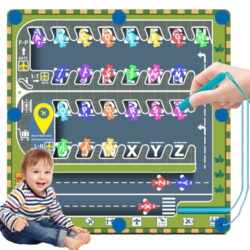 RunHero Magnetisches Alphabet-Labyrinth, Montessori Magnetisches Labyrinth-Brett, Alphabet-Puzzle, Lernspielzeug für 3-Jährige, Vorschulkinder, Geschenke für Jungen und Mädchen im Alter von 3-5 Jahren von RunHero