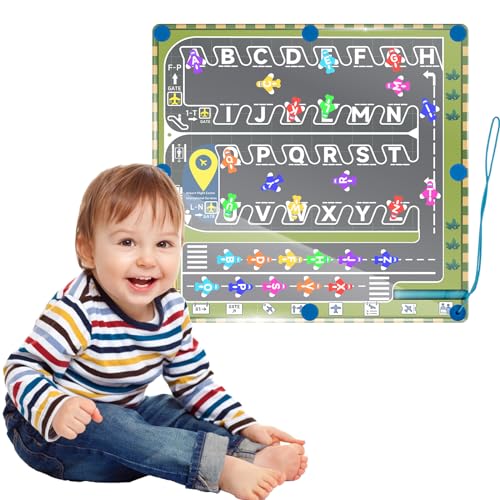 RunHero Magnetisches Alphabet-Labyrinth, Montessori Magnetisches Labyrinth-Brett, Alphabet-Puzzle, Lernspielzeug für 3-Jährige, Vorschulkinder, Geschenke für Jungen und Mädchen im Alter von 3-5 Jahren von RunHero