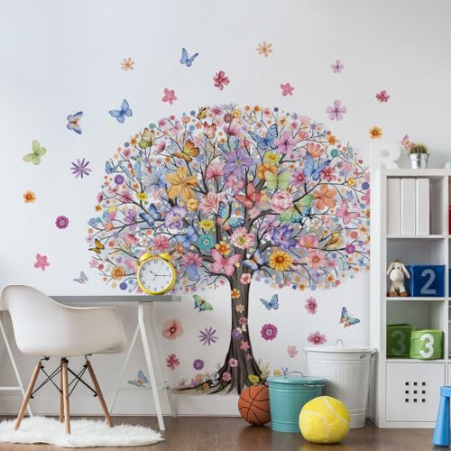 Runtoo Großer Baum Wandaufkleber Baum des Lebens Schmetterling Blumen Wandkunst Aufkleber Wohnzimmer Mädchen Schlafzimmer Wanddekoration Runtoo Großer Baum Wandaufkleber Baum des Lebens Schmetterling Blumen Wandkunst Aufkleber Wohnzimmer Mädchen Schlafzimmer Wanddekoration von Runtoo