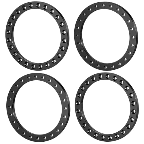 4pcs Aluminium RC Beadlock Rad Ersatzring Raddruckring für 1/7 UDR Unlimited Desert Racer Arrma 6S RC Car Radnabe (Schwarz) von Runup