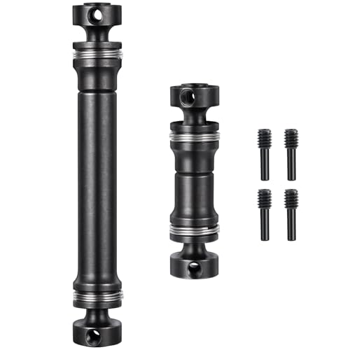 Runup 2PCS Stahl Antriebswellen Center CVD Driveshaft Metall Front + Rear Drive Shaft für TRA-XXAS Mini E-REVO 1/16 E Revo Summit RC Crawler Car (Schwarz) von Runup