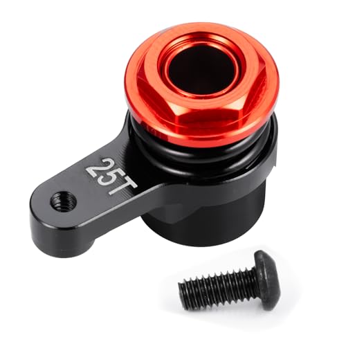 Runup Aluminium 25T Entlastung Lenkung Servo Horn Einstellbare Stärke Servo Saver Arm Getriebe Schaltung Entlastung Servo Arm für 1/18 LOSI Mini LMT 4WD RC Car (Rot) von Runup