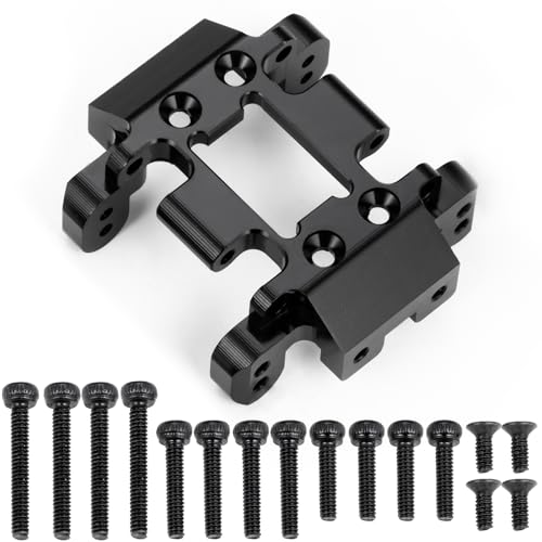 Runup Aluminium Kufenplatte Getriebeplatte Getriebehalterung für 1/18 Redcat Ascent Upgrade Parts (Schwarz) von Runup