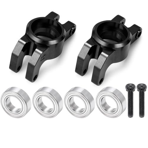 Runup Aluminium Lenkungsblöcke Caster Cup Caster Blocks C-Hubs Sitz für Arrma 1/18 Granite Grom RC Car Buggy Ersatzteile 2PCS (Schwarz) von Runup