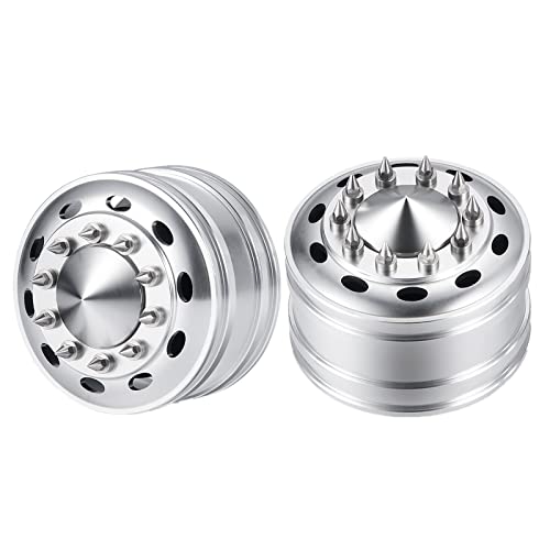 Runup Aluminiumlegierungs-Radnabe 2 Stück Vorderräder Felgen für 1/14 RC Klettern Anhänger Cargo Truck Auto Upgrade Teile Runup Aluminiumlegierungs-Radnabe 2 Stück Vorderräder Felgen für 1/14 RC Klettern Anhänger Cargo Truck Auto Upgrade Teile von Runup