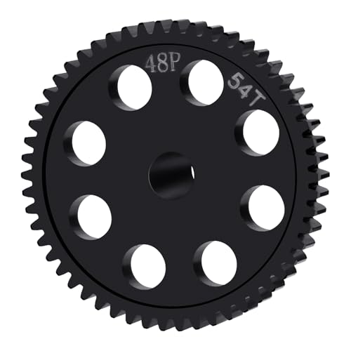 Runup Hardened Steel Mod 0.5 54T 55T Spur Gear für 1/16 Losi 2WD Mini Drag Mini-T Mini B RC Car (54T) von Runup