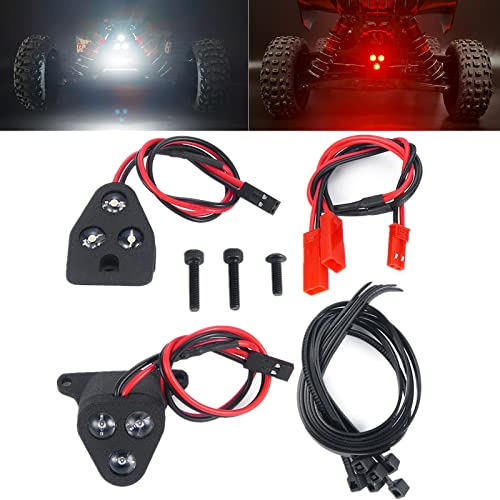 Runup LED-Leuchten-Set, Weiß, Frontscheinwerfer & Rücklicht für 1/8 ARRMA TYPHON 6S BLX TLR Tuned Buggy Upgrade Teile von Runup