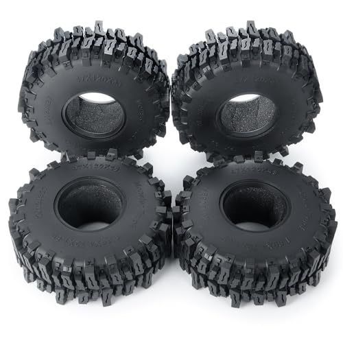 Runup Rubber 1,9 Zoll 120 mm Crawler Mud Terrain Reifen Super Grip für SCX10 90046 D90 TF2 CC01 TRX4 TRX6 Wraith 90048 RR10 1/10 RC Rock Crawler von Runup