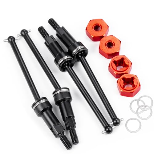 Runup Stahl CVD Antriebswelle vorne hinten CVD mit Radsechskantnaben für Arrma 1/18 Granite Grom RC niversal Driveshaft Upgrade Parts (Rot) von Runup