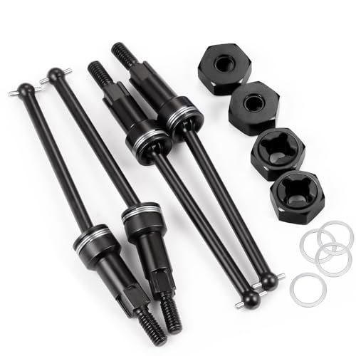 Runup Stahl CVD Antriebswelle vorne hinten CVD mit Radsechskantnaben für Arrma 1/18 Granite Grom RC niversal Driveshaft Upgrade Parts (Schwarz) von Runup