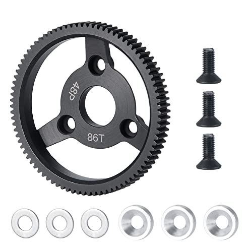 Runup Stahl Spur Gear 76T 86T 48P Hauptzahnräder für Tra-xxas 1/10 Slash 2wd Upgrade Teile (86T) von Runup