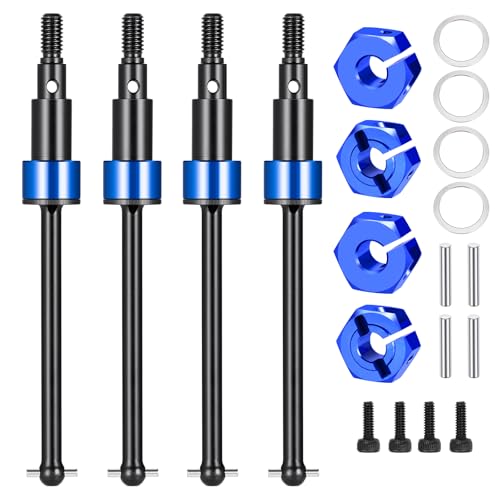 Runup Stahl Universal Vorder und Hinterrad CVD Wellen Set Antriebswelle Rad Sechskant für Arrma 1/18 Granite Grom/Typhon Grom Upgrade Teile (Blau) von Runup