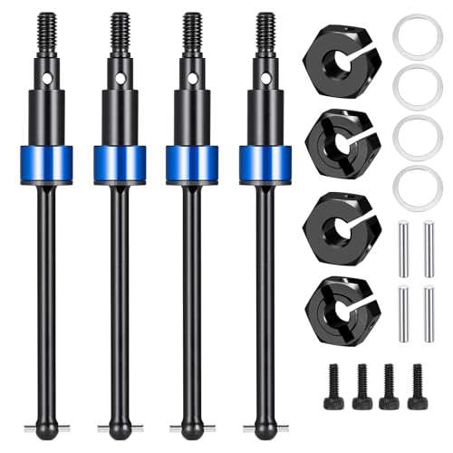 Runup Stahl Universal Vorder und Hinterrad CVD Wellen Set Antriebswelle Rad Sechskant für Arrma 1/18 Granite Grom/Typhon Grom Upgrade Teile (Schwarz) von Runup