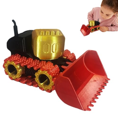 Rurunklee BAU-LKW-Spielzeug, Bulldozer-Spielzeug für Jungen,3D-Druck Bulldozer-Form Ornament Spielzeugfahrzeug beweglich - Sammelfiguren, Ornament für alle Altersgruppen, für Klassenzimmer, von Rurunklee