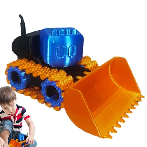 Rurunklee Bulldozer-Spielzeug für Jungen, Bulldozer-Spielzeug für Kinder - 3D-Druck Bulldozer-Form Ornament Spielzeugfahrzeug beweglich,Sammelfiguren, Ornament für alle Altersgruppen, für von Rurunklee