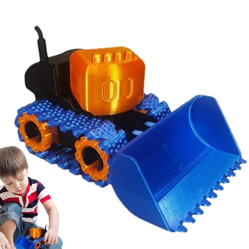 Rurunklee Bulldozer-Spielzeug für Kinder,Bulldozer-Konstruktionsspielzeug | 3D-Druck Bulldozer-Form Ornament Spielzeugfahrzeug beweglich - Sammelfiguren, Ornament für alle Altersgruppen, für von Rurunklee