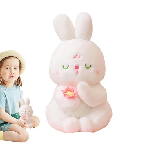 Rurunklee Bunny Plushie, sitzender Hase – Glückshase hält ein Plüschtier Bunny | Weiches und niedliches Kaninchen-Plüschtier für Frauen, Mädchen, Freundin, Erwachsene von Rurunklee