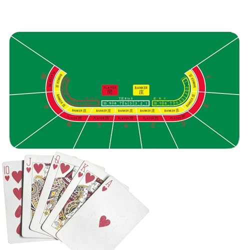 Rurunklee Poker-Tischdecke, Spieltisch-Abdeckung, 120 x 60 cm, rutschfeste Karten-Tischdecken für Pokerabend, Spendensammlungen, von Rurunklee