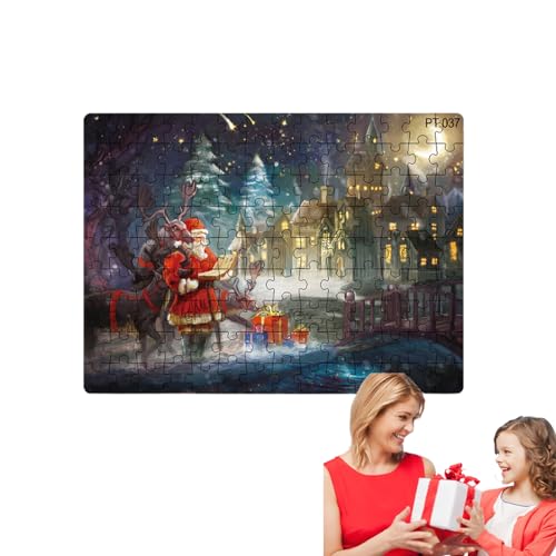 Rurunklee Puzzle aus Karton, Weihnachtsmann-Puzzle | Lernspiel Weihnachtspuzzle für und Mädchen, Geburtstagsgeschenk von Rurunklee