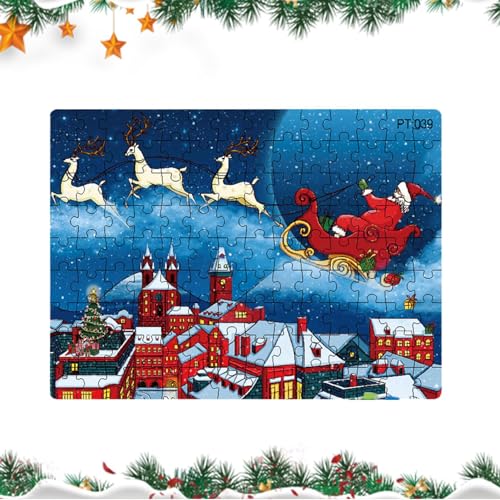 Rurunklee Puzzle aus Karton – Puzzles aus Karton | Winterdekoration in Form eines Weihnachtsmanns für Mädchen und im Alter von 2 bis 8 Jahren von Rurunklee